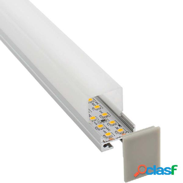 Kit - perfil aluminio alkal suspend 27mm para tiras led 1