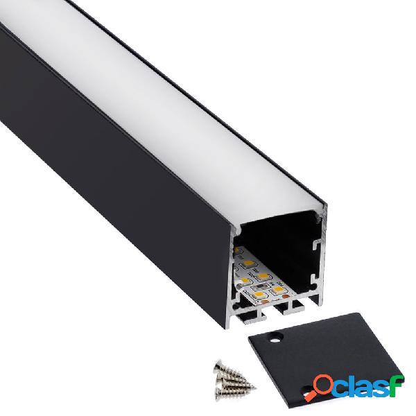 Kit - perfil aluminio vart suspend para tiras led 1 metro