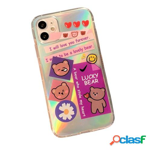 Láseres Phonecase Cute Bear Designs Glitter TPU Cover
