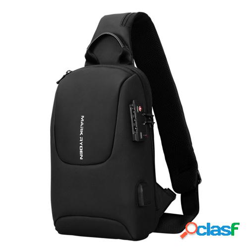 MARK RYDEN TSA Lock Crossbody Men Bag Impermeable USB Charge