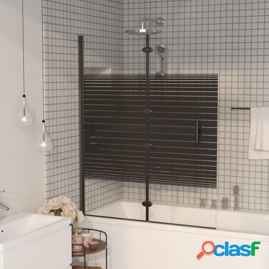 Mampara de ducha plegable ESG negro 120x140 cm