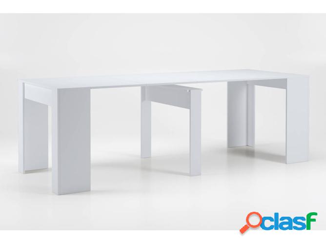 Mesa de Comedor SKRAUT HOME 235B2018 (Blanco - Melamina -