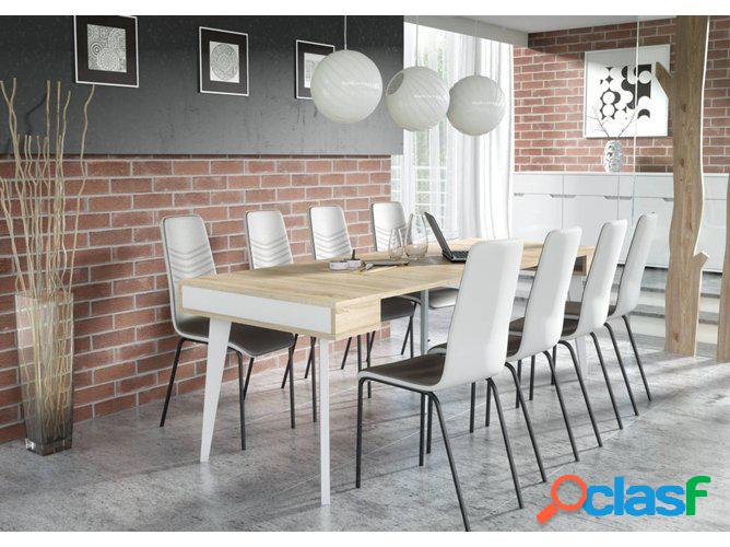 Mesa de Comedor SKRAUT HOME NEWNORDICK240BLSO (Blanco mate -