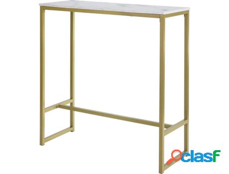 Mesa de Entrada SOBUY (Blanco, Dorado - 100x40x106 cm)