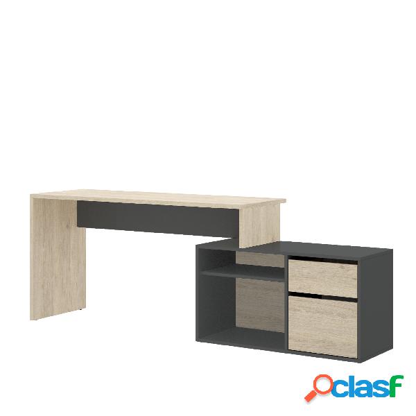 Mesa de escritorio Dekit Rox Madera Natural Grafito