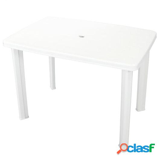 Mesa de jardín 101x68x72 cm plástico blanca