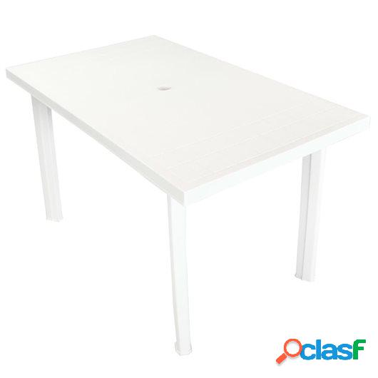 Mesa de jardín 126x76x72 cm plástico blanca