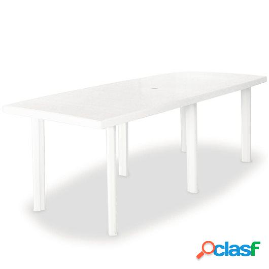 Mesa de jardín 210x96x72 cm plástico blanca