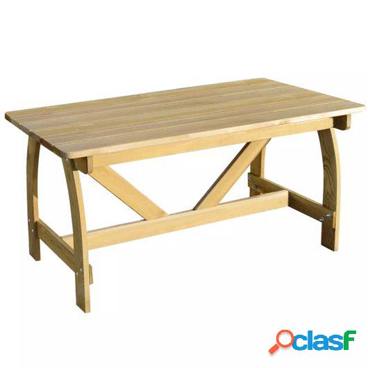 Mesa de jardín de madera de pino impregnada FSC