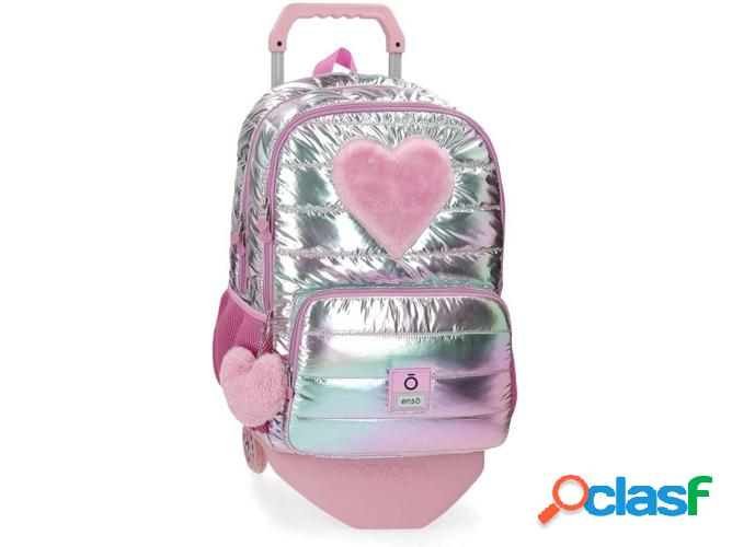 Mochila con Trolley ENSO Fancy Rosa Adaptable con Carro