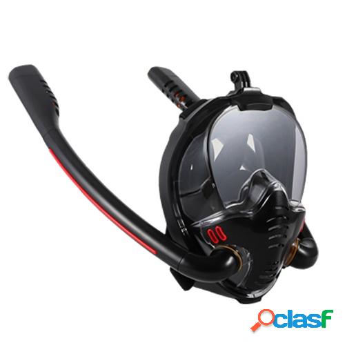 Máscara de buceo en seco de doble tubo máscara de snorkel