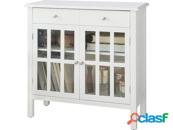 Muble de Cocina SOBUY Blanco con 2 cajones y 2 puertas