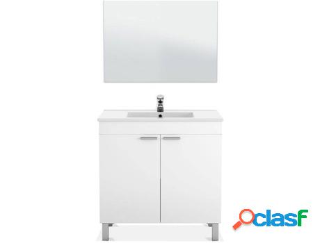 Mueble de Baño FORES 2 Puertas (Blanco Brillo - Melamina -