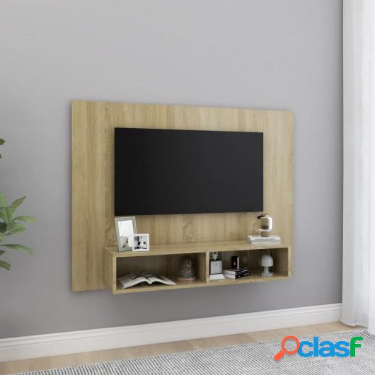 Mueble de TV de pared aglomerado color roble 120x23,5x90 cm