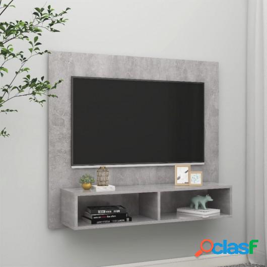 Mueble de TV de pared aglomerado gris hormigón 102x23,5x90
