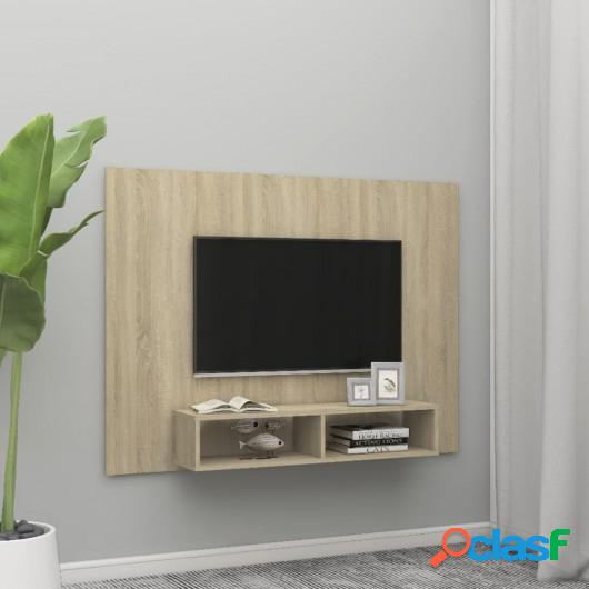 Mueble de TV de pared aglomerado roble Sonoma 135x23,5x90 cm