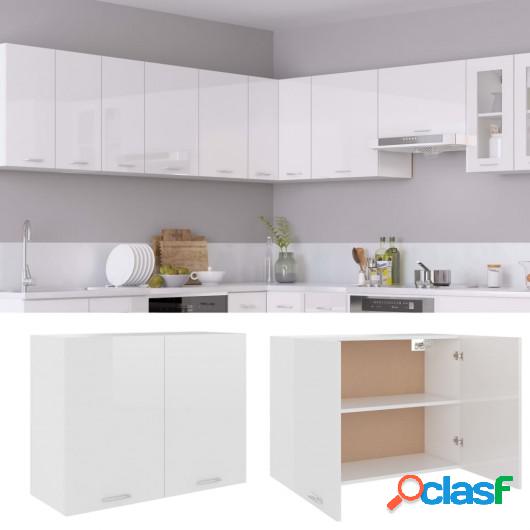 Mueble de cocina aglomerado blanco brillante 80x31x60 cm