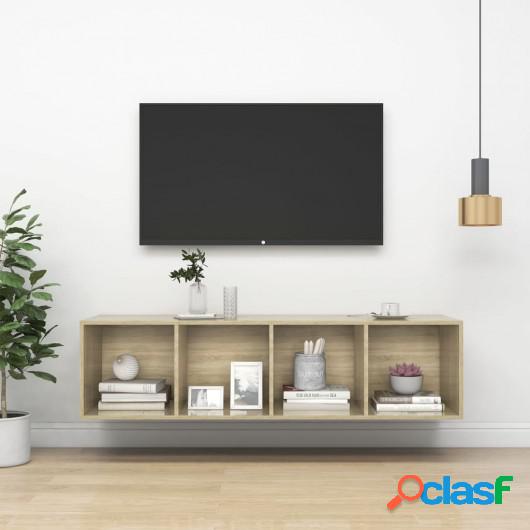 Mueble de pared para TV aglomerado roble Sonoma 37x37x142,5