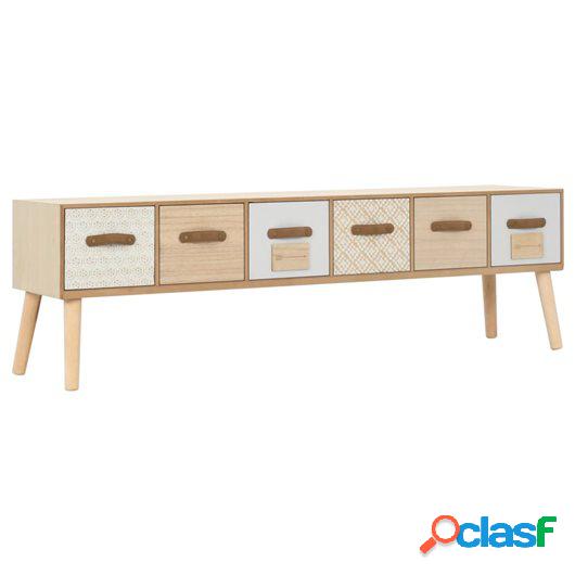 Mueble para TV con 6 cajones madera maciza de pino 130x30x40