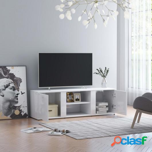 Mueble para TV de aglomerado blanco brillante 120x34x37 cm