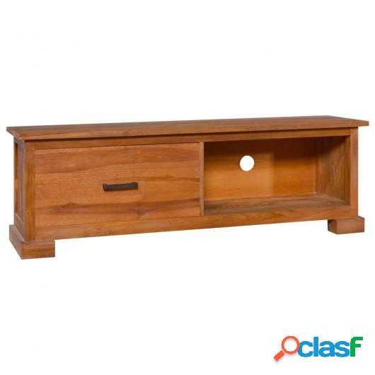 Mueble para TV de madera de teca maciza 112x30x37 cm