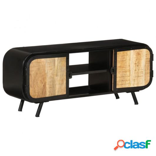 Mueble para TV de madera maciza de mango rugosa 110x30x45 cm