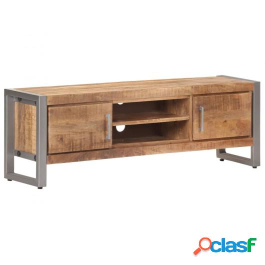 Mueble para TV de madera maciza de mango rugosa 120x30x40 cm