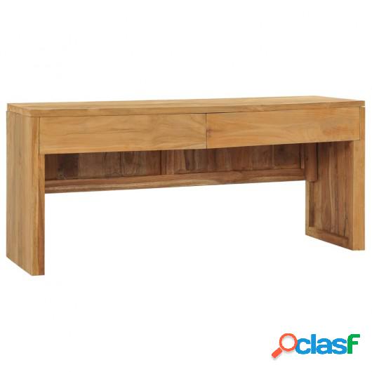 Mueble para TV de madera maciza de teca 100x35x45 cm