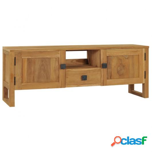 Mueble para TV de madera maciza de teca 120x32x45 cm