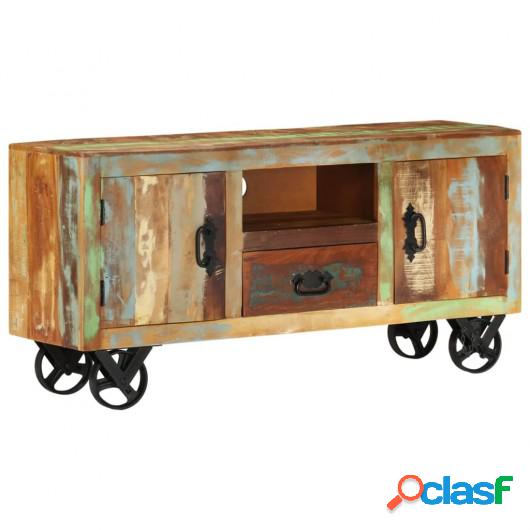 Mueble para TV de madera maciza reciclada 110x30x53 cm