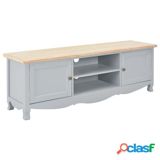 Mueble para TV madera maciza de mango gris 120x30x40 cm