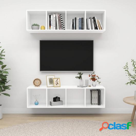 Muebles de pared para TV 2 uds aglomerado blanco