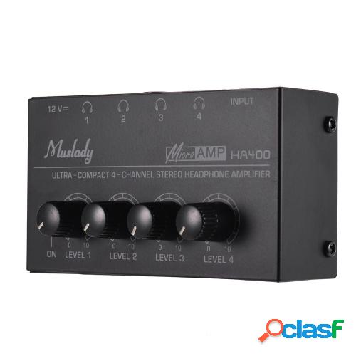 Muslady HA400 Ultra-compacto 4 canales mini audio estéreo