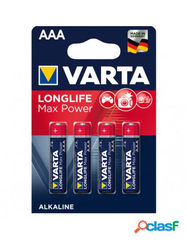 PILA ALCALINA VARTA LONGLIFE MAX POWER TIPO AAA LR03 PACK 4