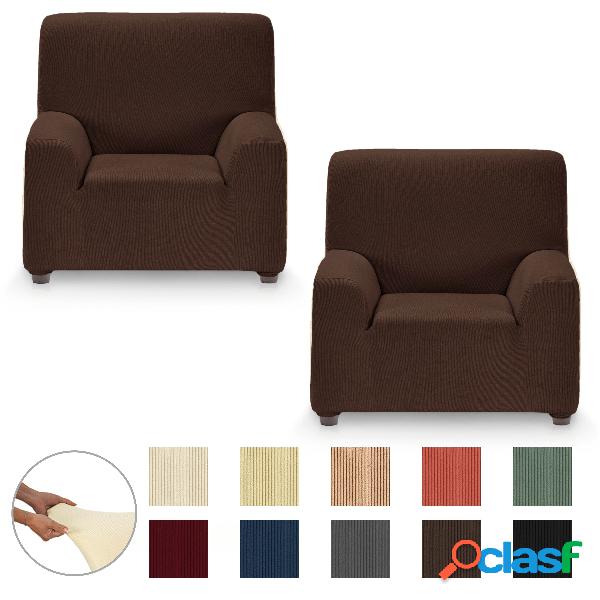 Pack Funda de Sillón Elástica Rústica Duo 1+1 Plaza -