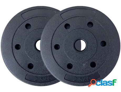 Pack de 2 Discos FITNESS TECH de Cemento 2.5KG - Negro