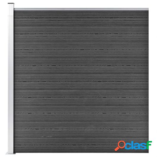 Panel de valla WPC negro 175x186 cm