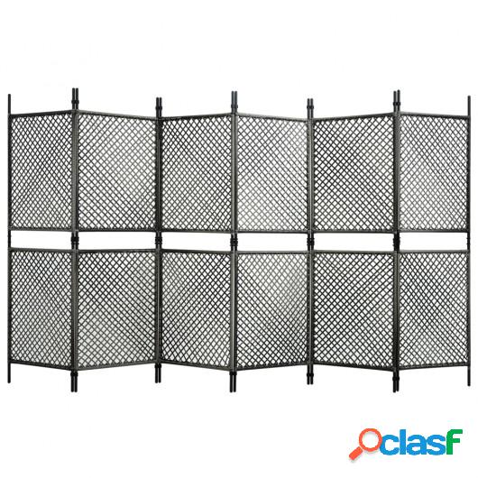 Panel de valla de ratán sintético gris antracita 3,6x2 m