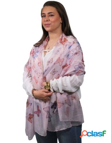 Pashmina De Mujer De Mariposas En Tonos Rosas Rosa Claro