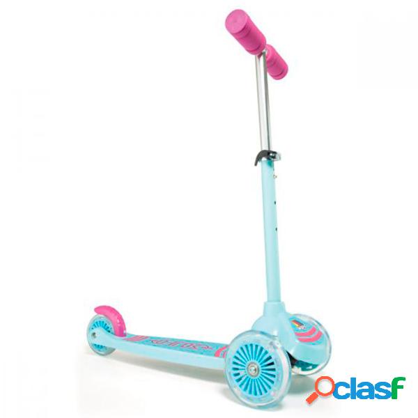 Patinete Scooter 3 Ruedas Azul-Rosa con Luces Led