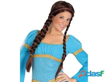 Peluca DISFRAZZES Medieval Castaña Con Trenzas (Talla: