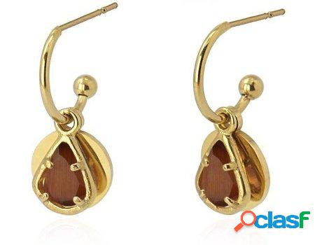 Pendientes ANARTXY Hoop Triangular Stone (Acero Inoxidable -