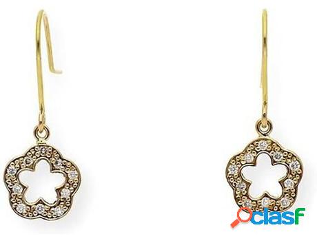 Pendientes JD, JEAN DUPUY Flores con Diamantes (Oro - Dorado