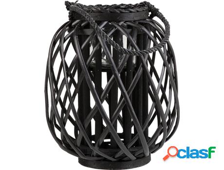 Pieza Decorativa Linterna Mauritius (Negro - Madera de Sauce
