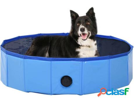 Piscina para Perros VIDAXL Pegable (Azul - 80x20cm - PVC)