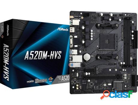 Placa Base ASROCK A520M-HVS (Socket AM4 - AMD A520 - Micro