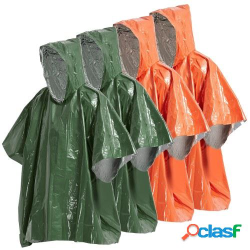 Poncho de lluvia de emergencia de 4 paquetes Poncho térmico