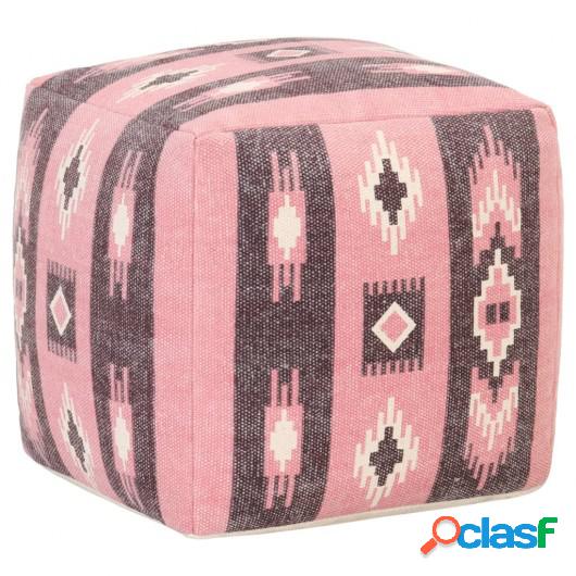 Puf de diseño estampado de algodón rosa 45x45x45 cm