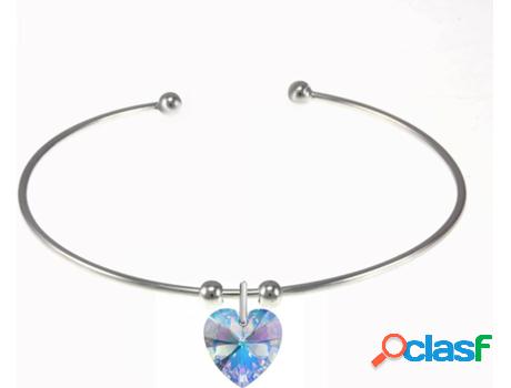 Pulsera SC_CRYSTAL Corazón (bañado a rodio - 17 cm)