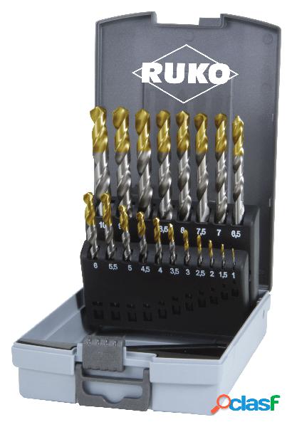 RUKO 2501215TRO- Juego de 25 Brocas HSS-G con puntas TiN